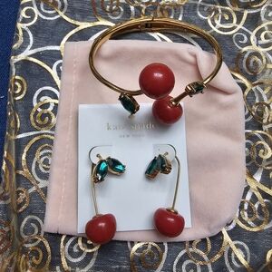Kate Spade Cherry Bracelet and Earring Set